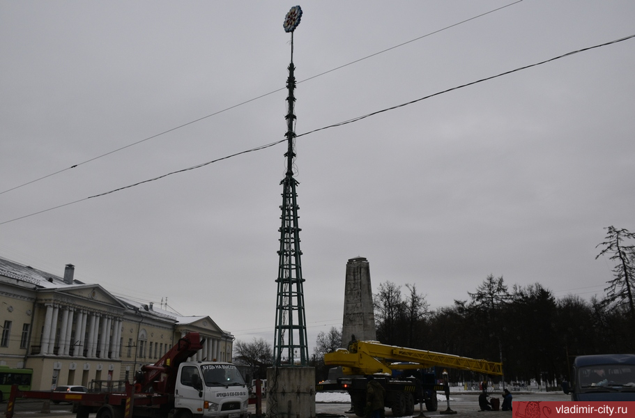 Во Владимире начали установку главной ели города