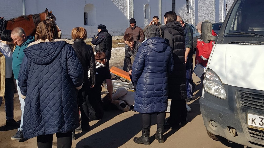 В Суздале лошадь сбросила китайскую туристку