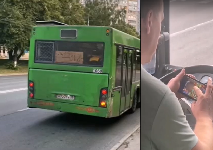 Во Владимире водитель автобуса играл в мобильную игру, сидя за рулём