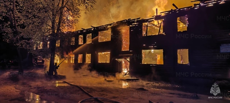 В Киржаче сгорело заброшенное здание 