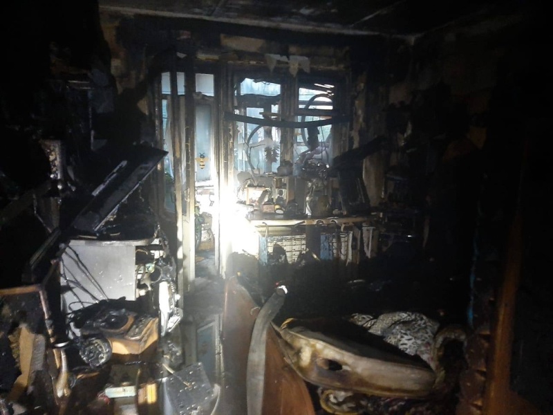 При пожаре в многоквартирном доме в Александрове пострадал мужчина