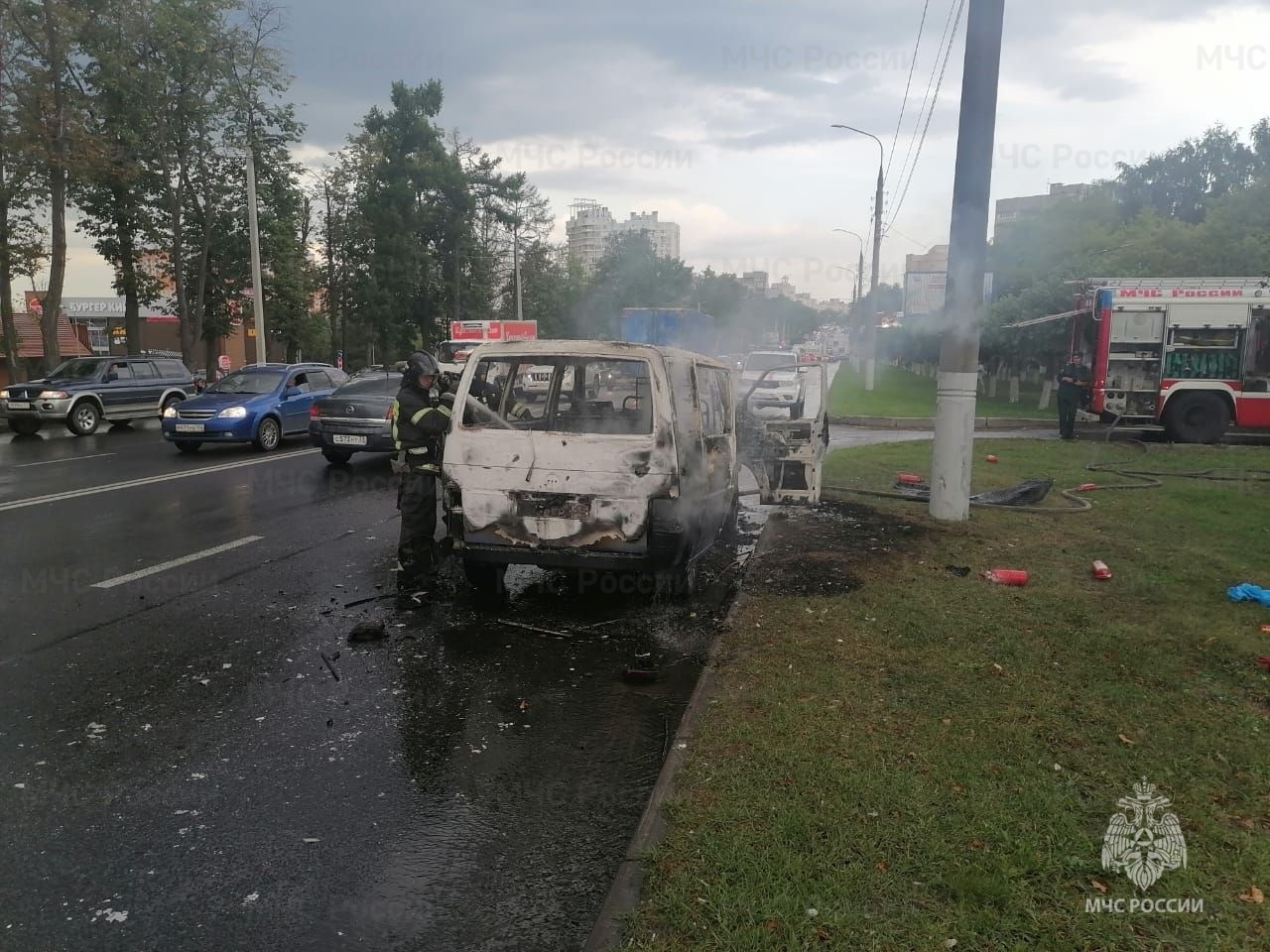  во Владимире ищут причину возгорания микроавтобуса