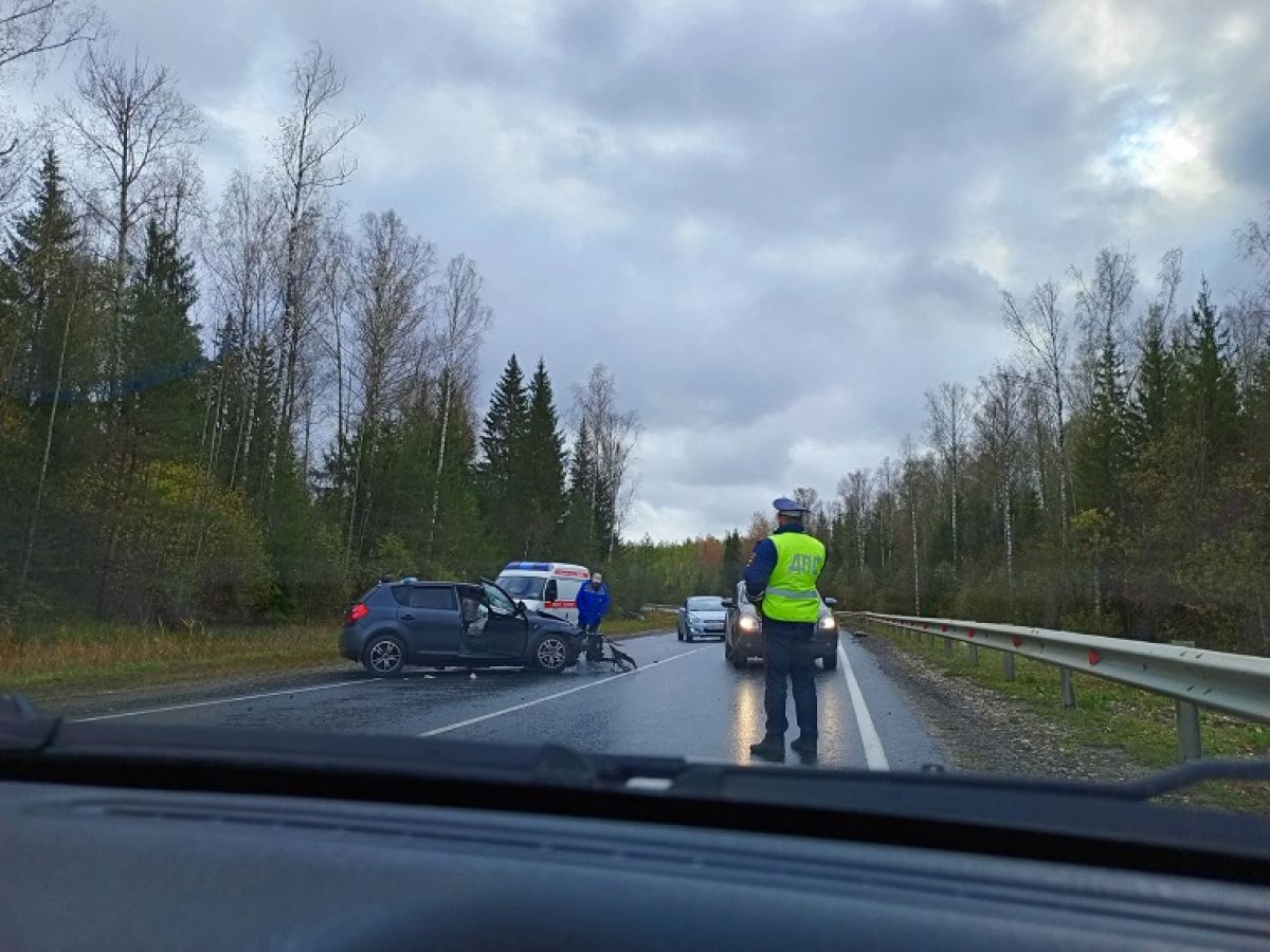 В результате аварии в Гусь-Хрустальном районе у автомобиля вылетел двигатель