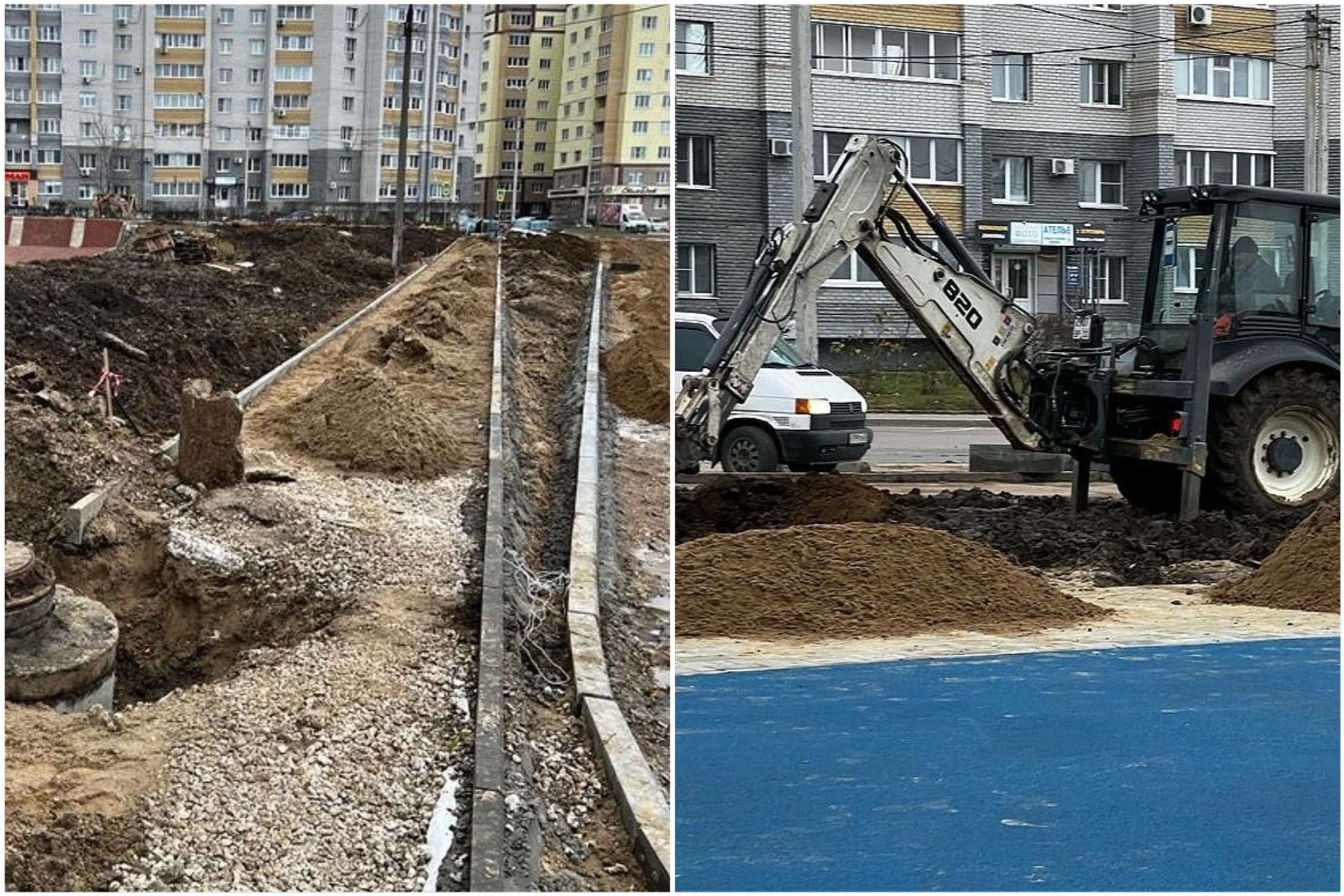 В будущем сквере Сперанского уложили покрытие для детской площадки