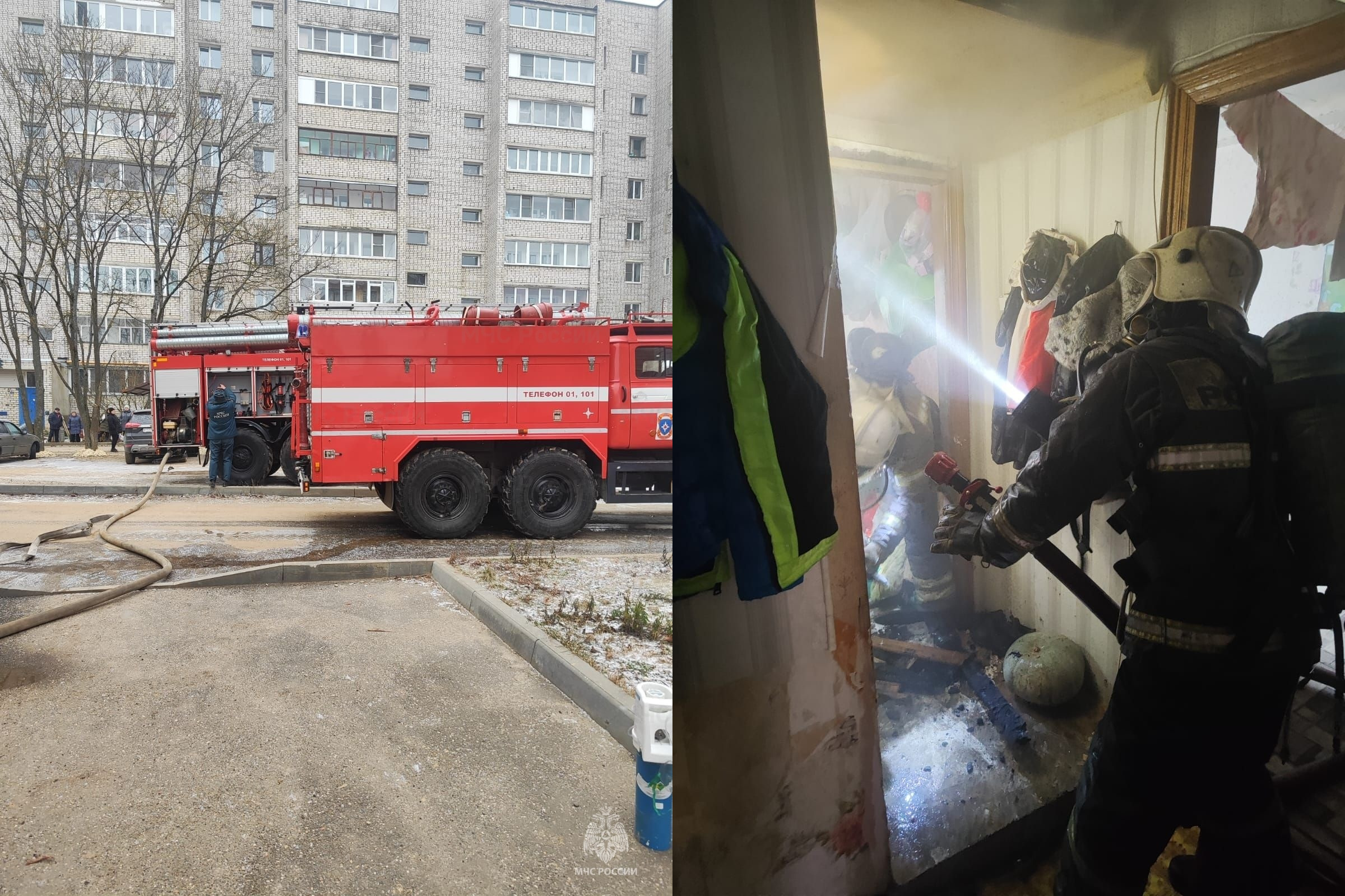 В Александрове произошел пожар в многоквартирном доме, а во Владимире - в частном