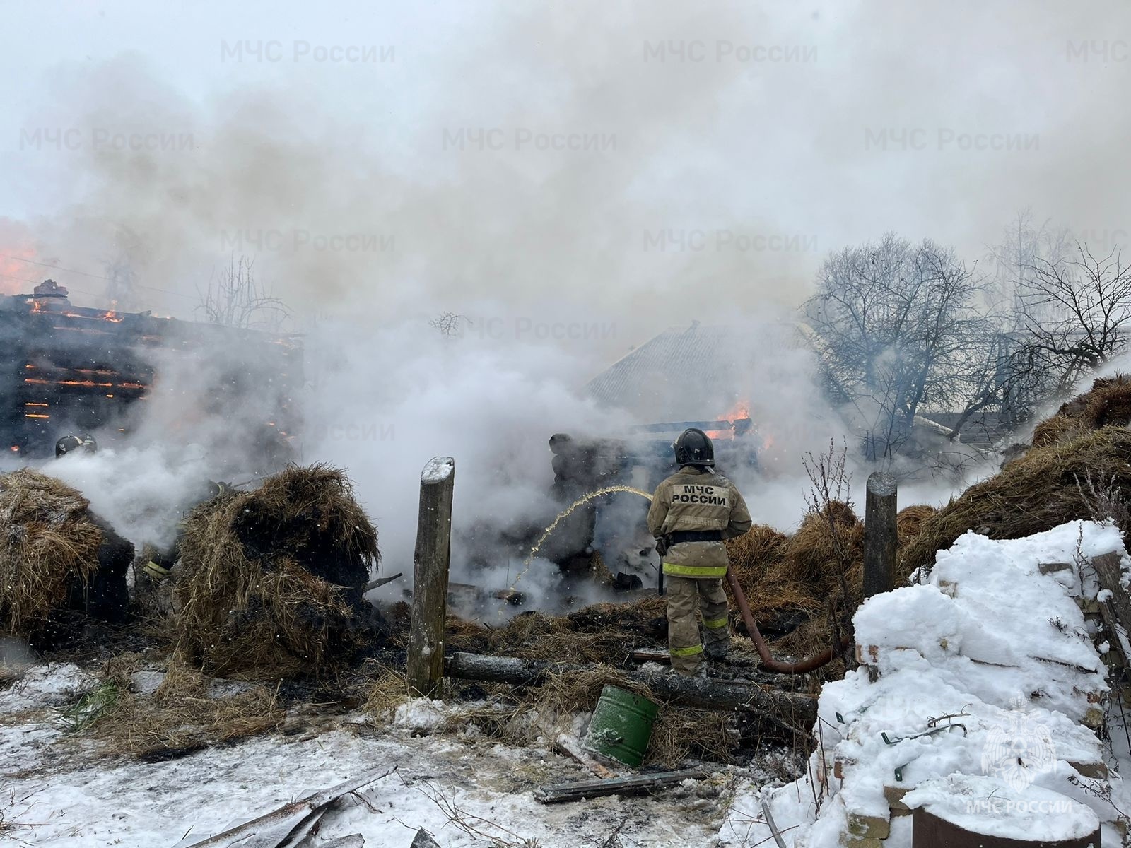 На пожаре в Гусь-Хрустальном районе пострадал местный житель