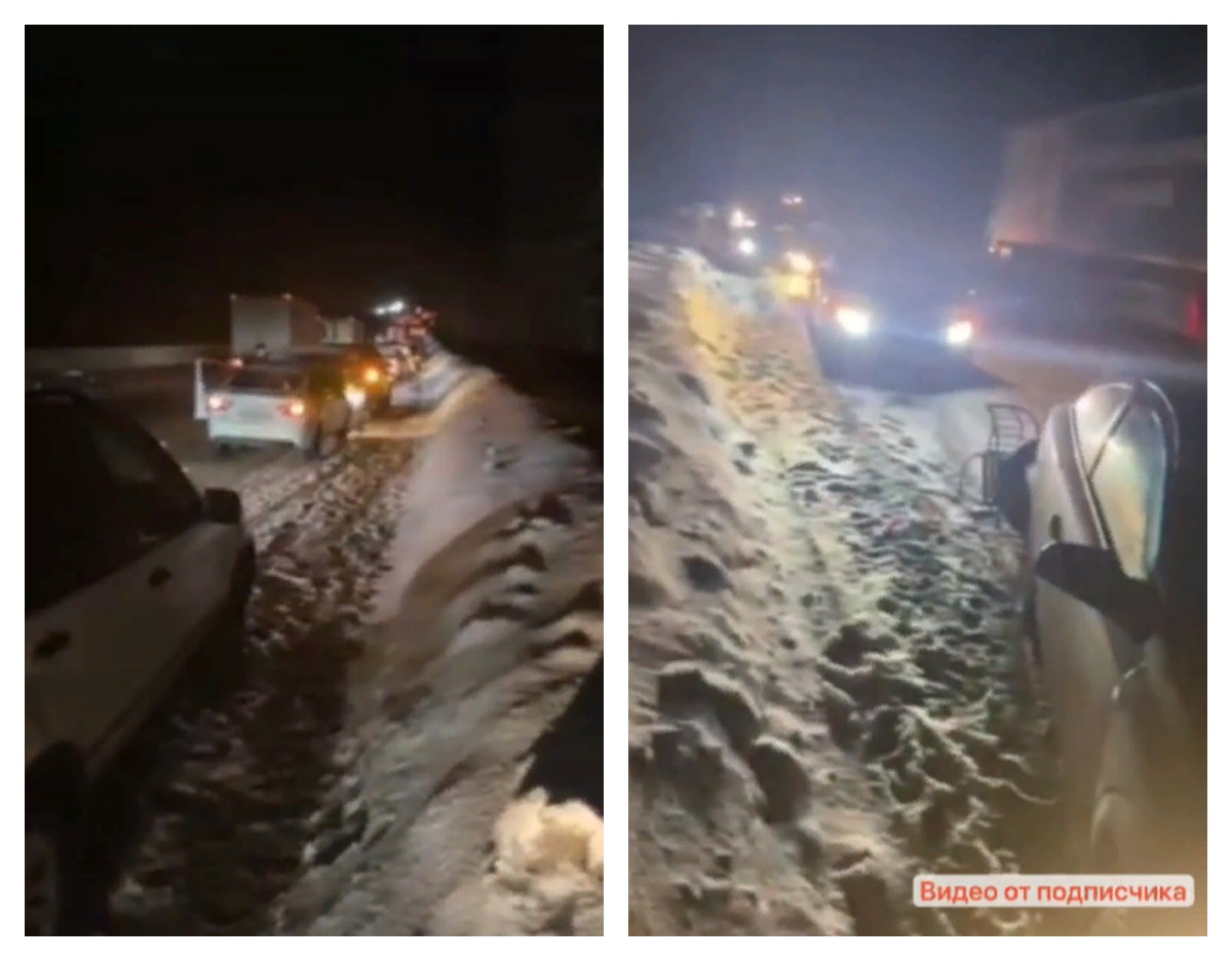 На трассе М-7 в Вязниковском районе десятки автомобилей встали из-за пробитых в выбоинах колес