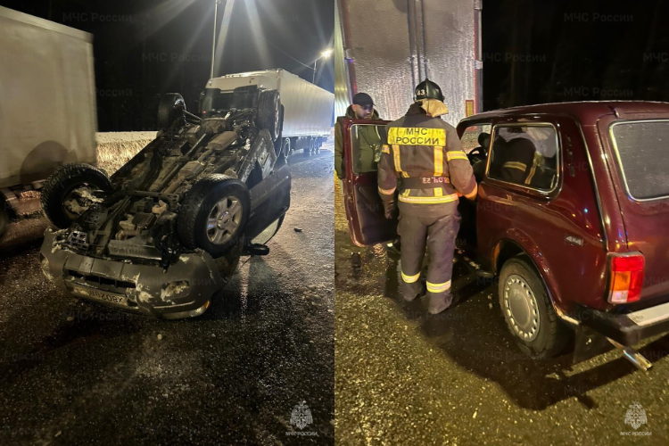В Петушинском районе на трассе М-7 в аварии перевернулся автомобиль