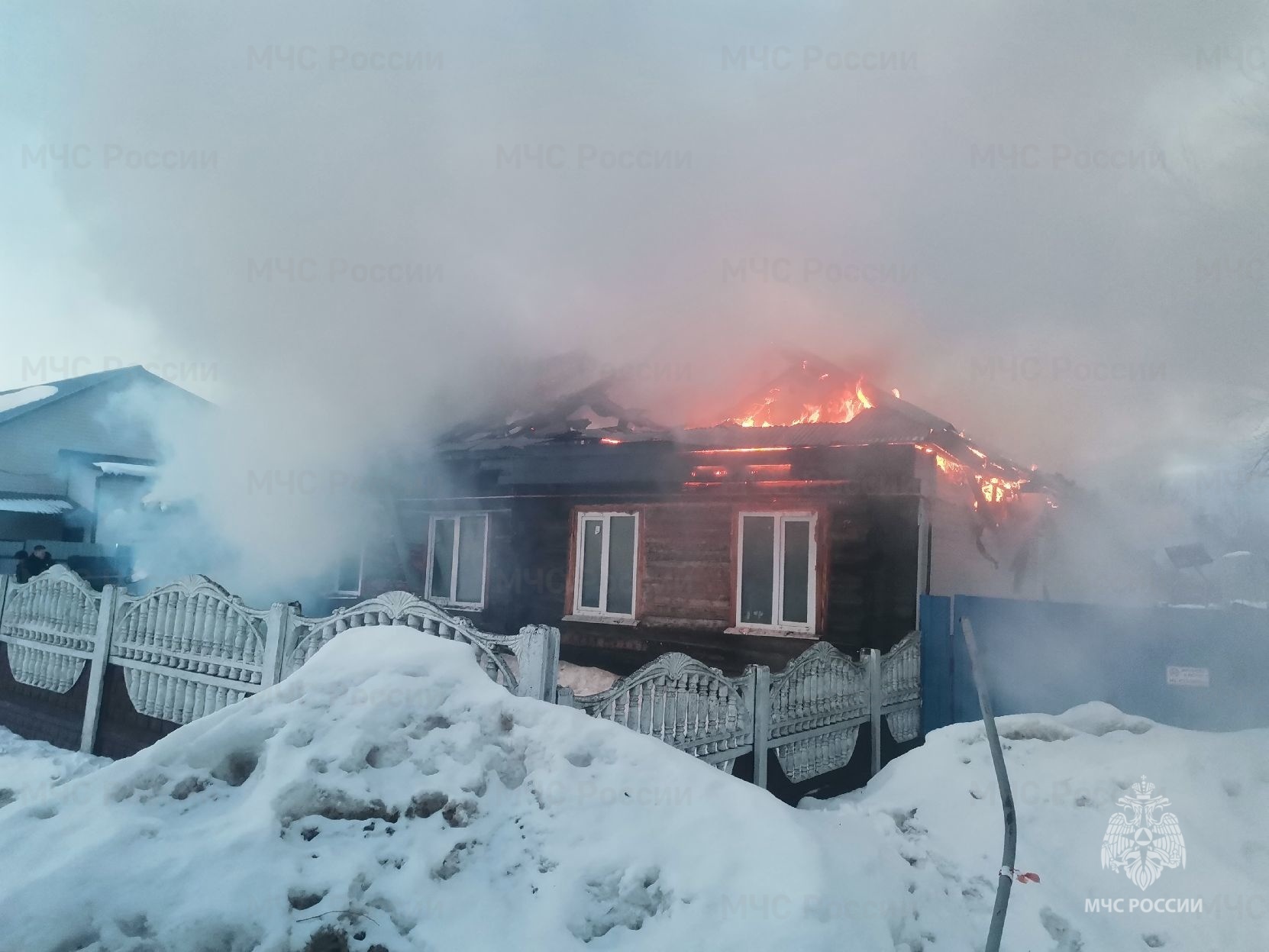 В поселке Анопино Гусь-Хрустального района случился пожар в доме под номером 13