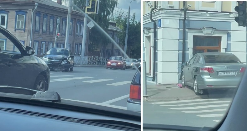 В центра Владимира легковушка на скорости въехала в здание гостиницы