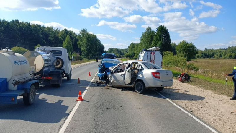 В лобовом столкновении в Александровском районе погибли три человека 
