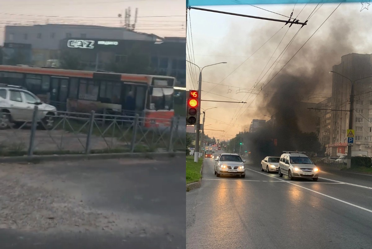 Во Владимире загорелся автобус №152 