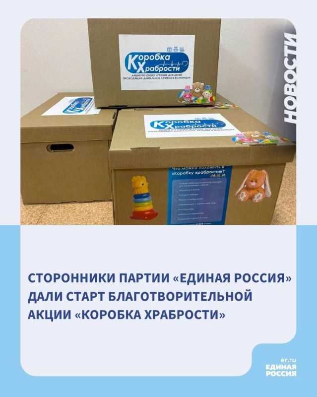 Сторонники партии «Единая Россия» дали старт благотворительной акции «Коробка храбрости»   