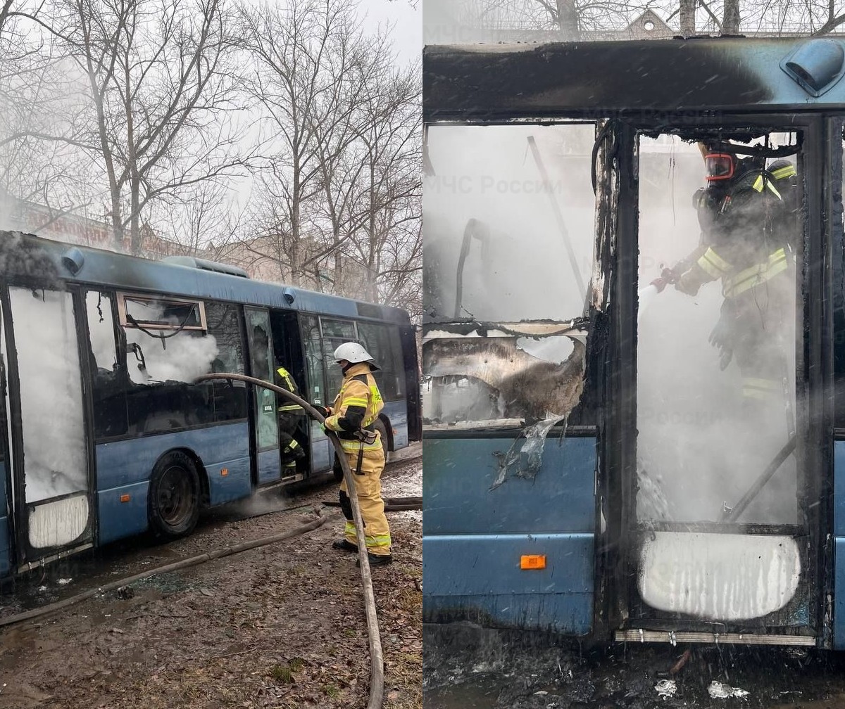 В Гусь-Хрустальном сгорел рейсовый автобус