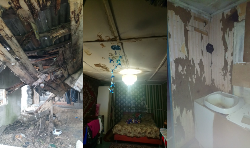 В Собинском районе семья с двумя детьми мыкается в полуразрушенном общежитии
