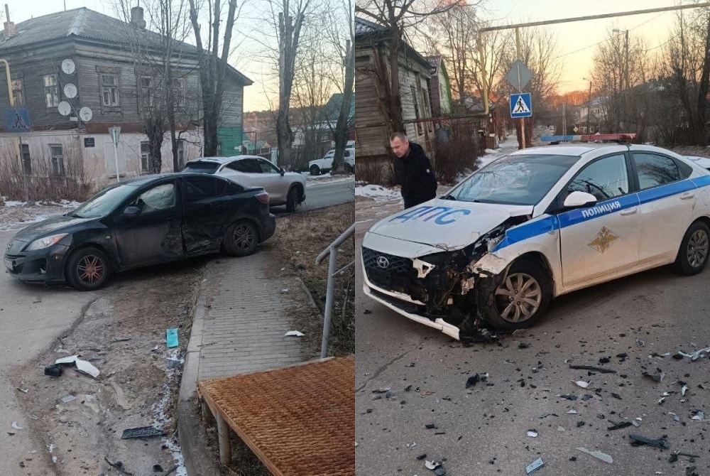 Полицейская машина попала в ДТП в Киржаче