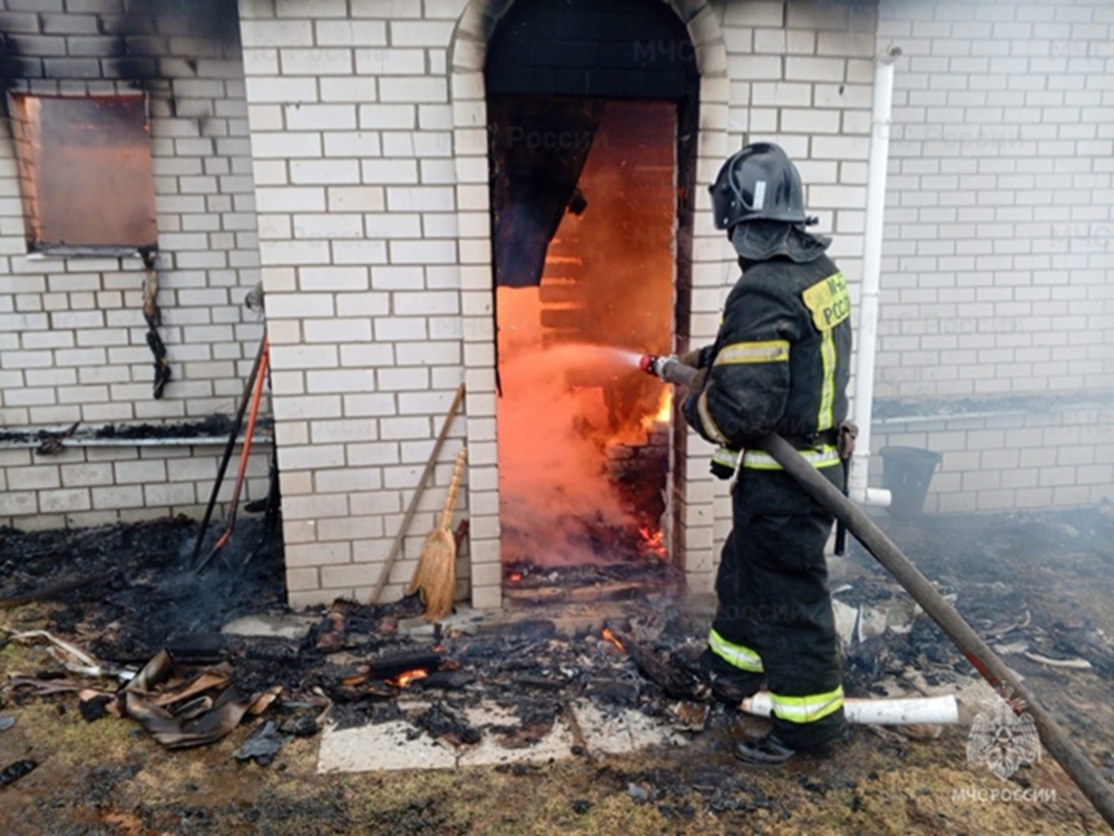 При пожаре в Гусь-Хрустальном районе пострадал мужчина 