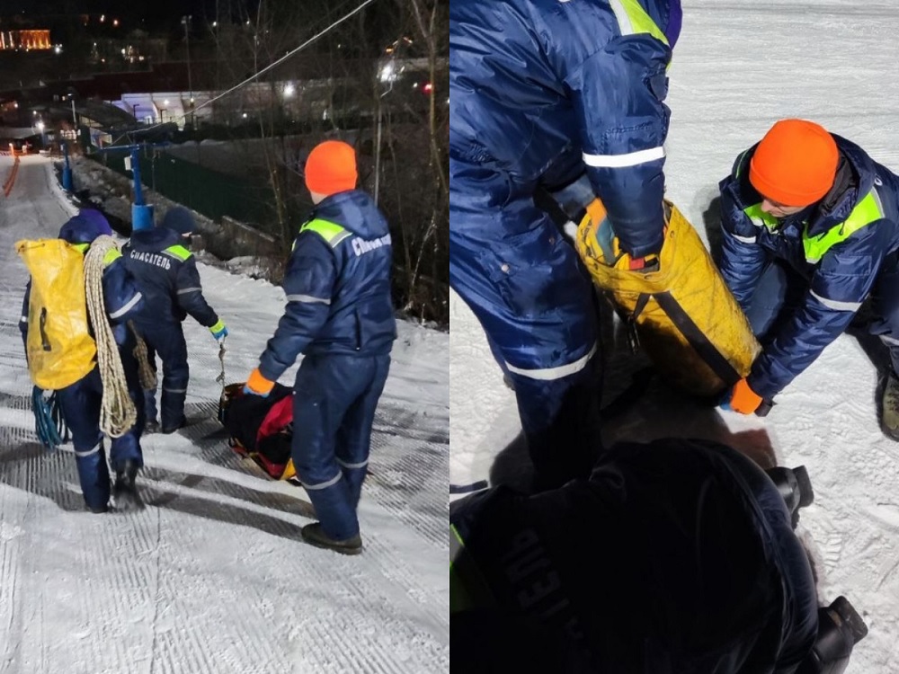 Во Владимире спасатели эвакуировали сноубордиста с горнолыжного склона