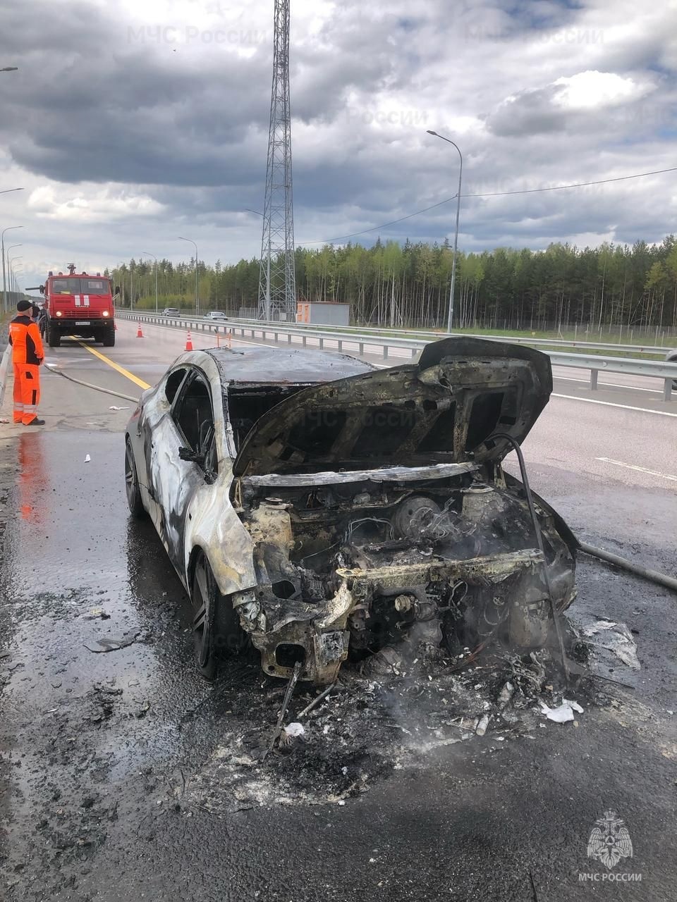 В Судогодском районе сгорела легковушка