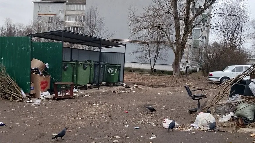 В Кольчугинском районе погрязли в мусоре придомовые территории 