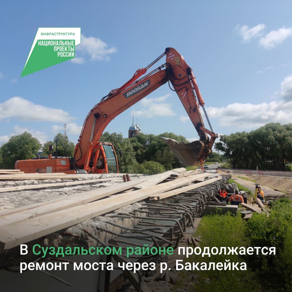 Мост через реку Бакалейку в Суздальском районе обновят к концу сезона