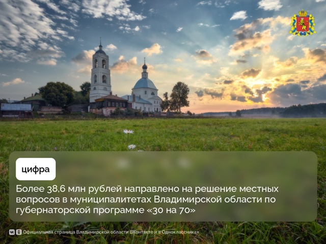 Жители Владимирской области собрали 16 миллионов рублей на развитие муниципалитетов