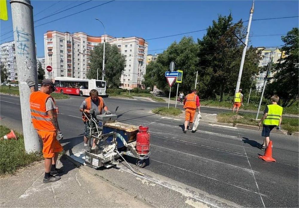 Во Владимире разметку обновили на улицах Комиссарова и Соколова-Соколёнка
