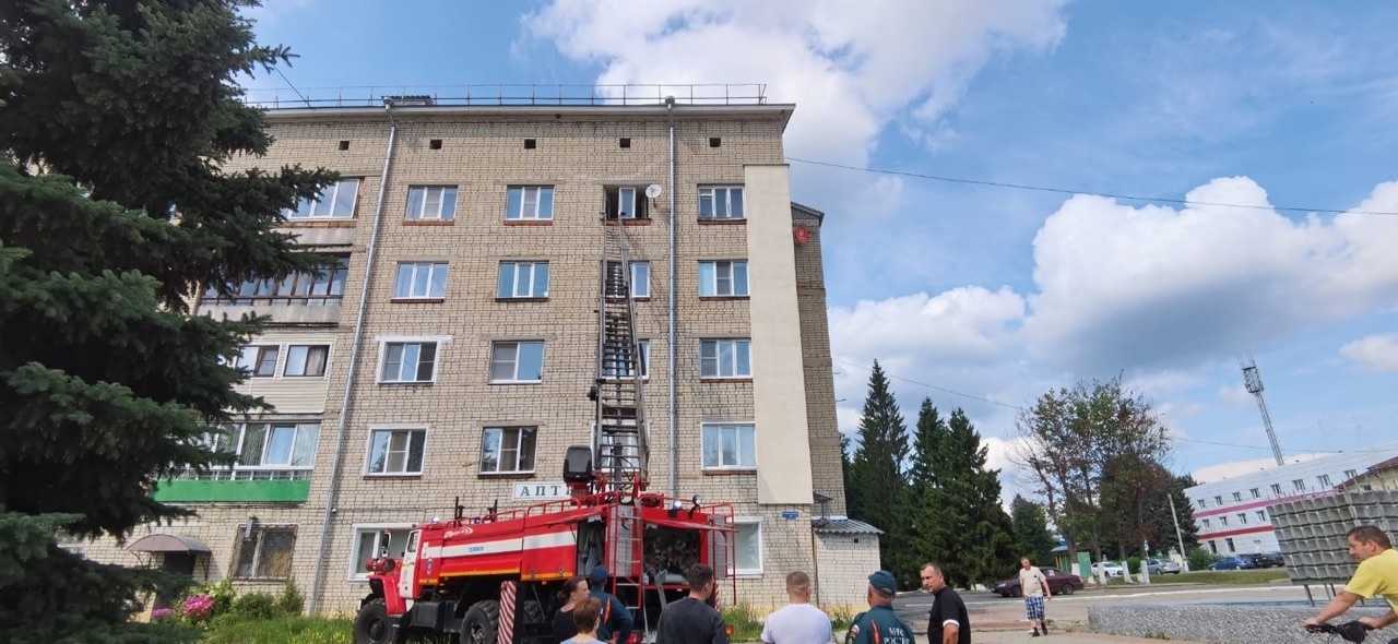 В Меленках из пожара в многоквартирном доме спасли двух человек